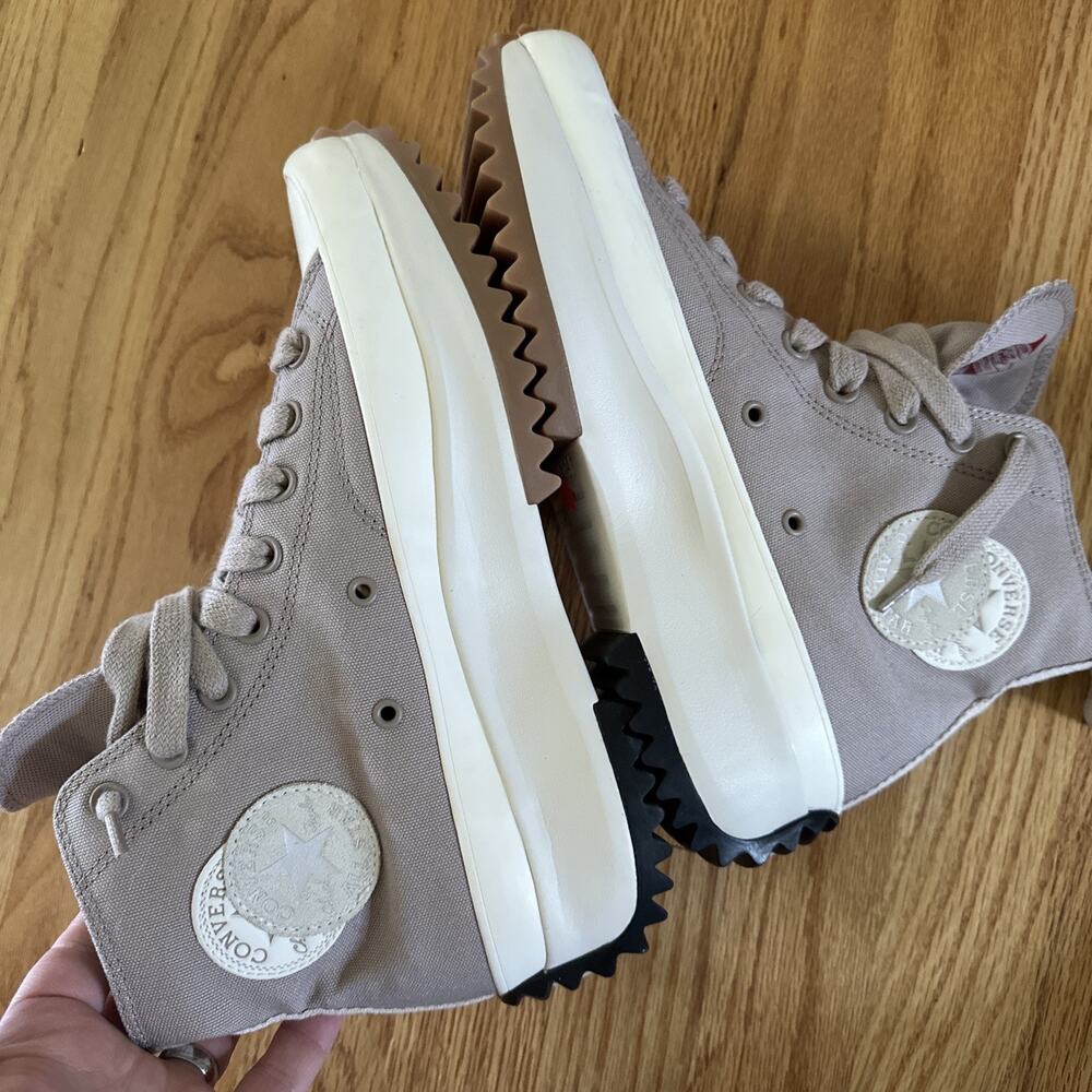 Converse Run Star Hike Hi Women’s 10.5 Men's 9 Shoes Canvas Warm Grey Unisex BP - Picture 2 of 14